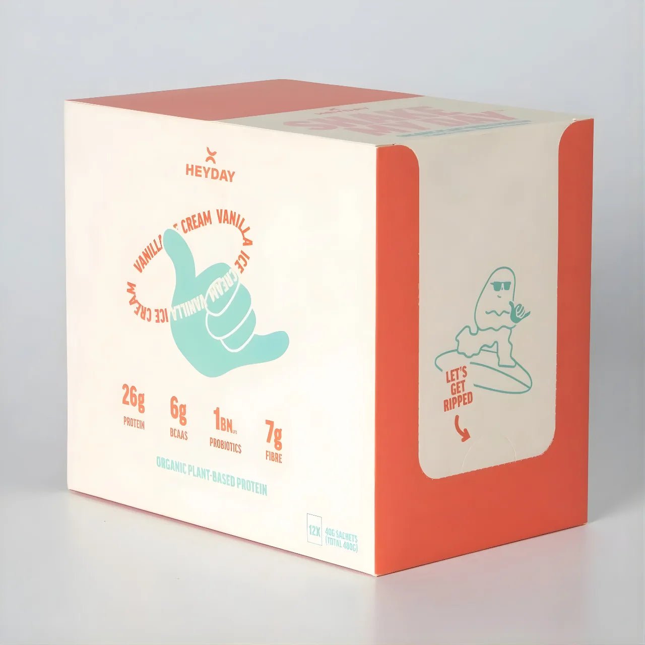 HEYDAY SHAKE MY DAY PROTEIN – VANILLA ICE CREAM FLAVOR (BOX OF 12x 40g SACHETS) - SQOON