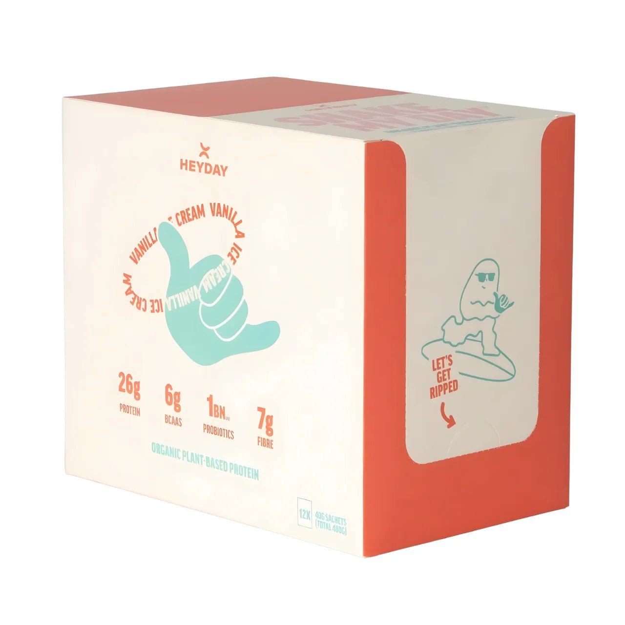 HEYDAY SHAKE MY DAY PROTEIN – VANILLA ICE CREAM FLAVOR (BOX OF 12x 40g SACHETS) - SQOON