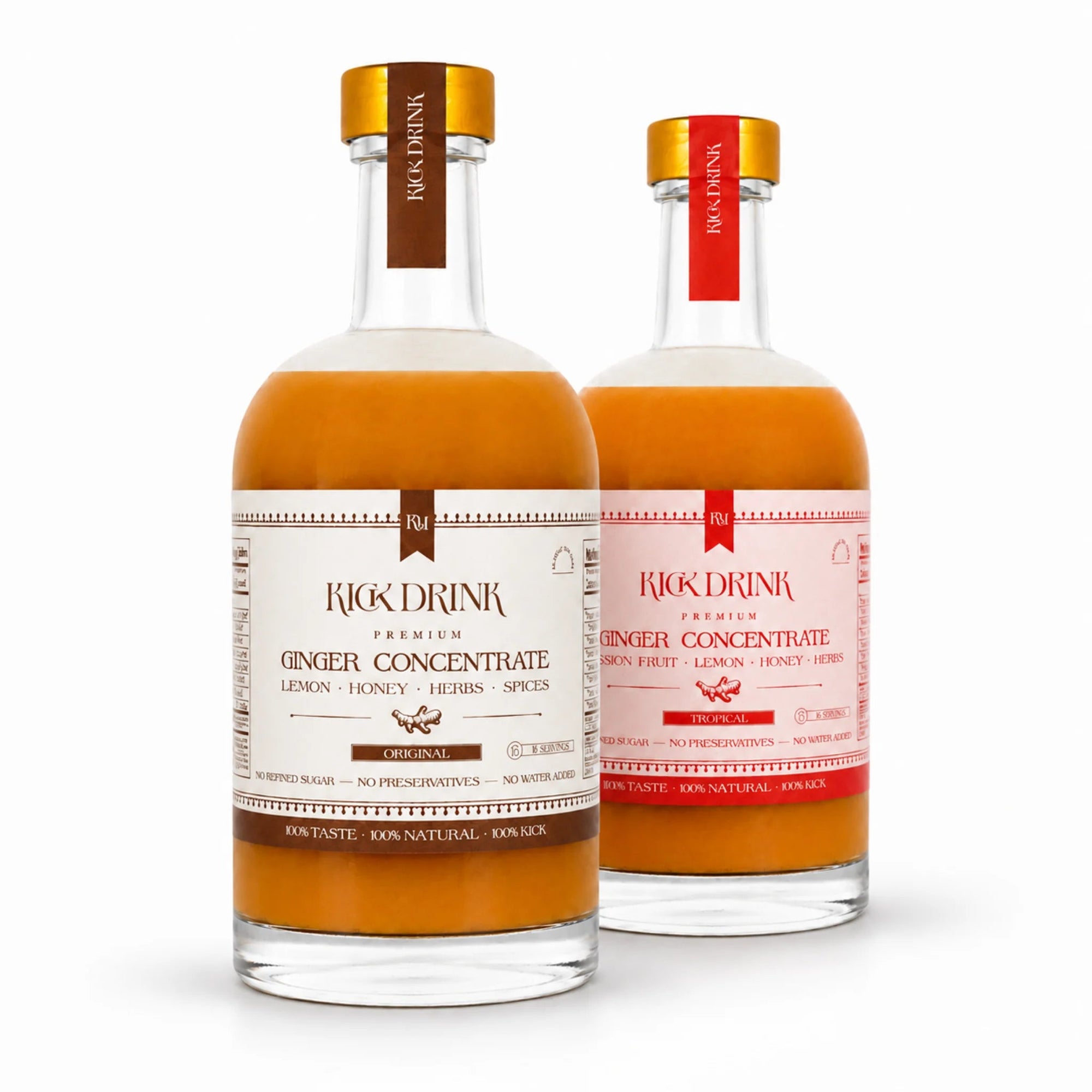KICK DRINK - ORIGINAL & TROPICAL FLAVORS BUNDLE (2x 500ML) - SQOON