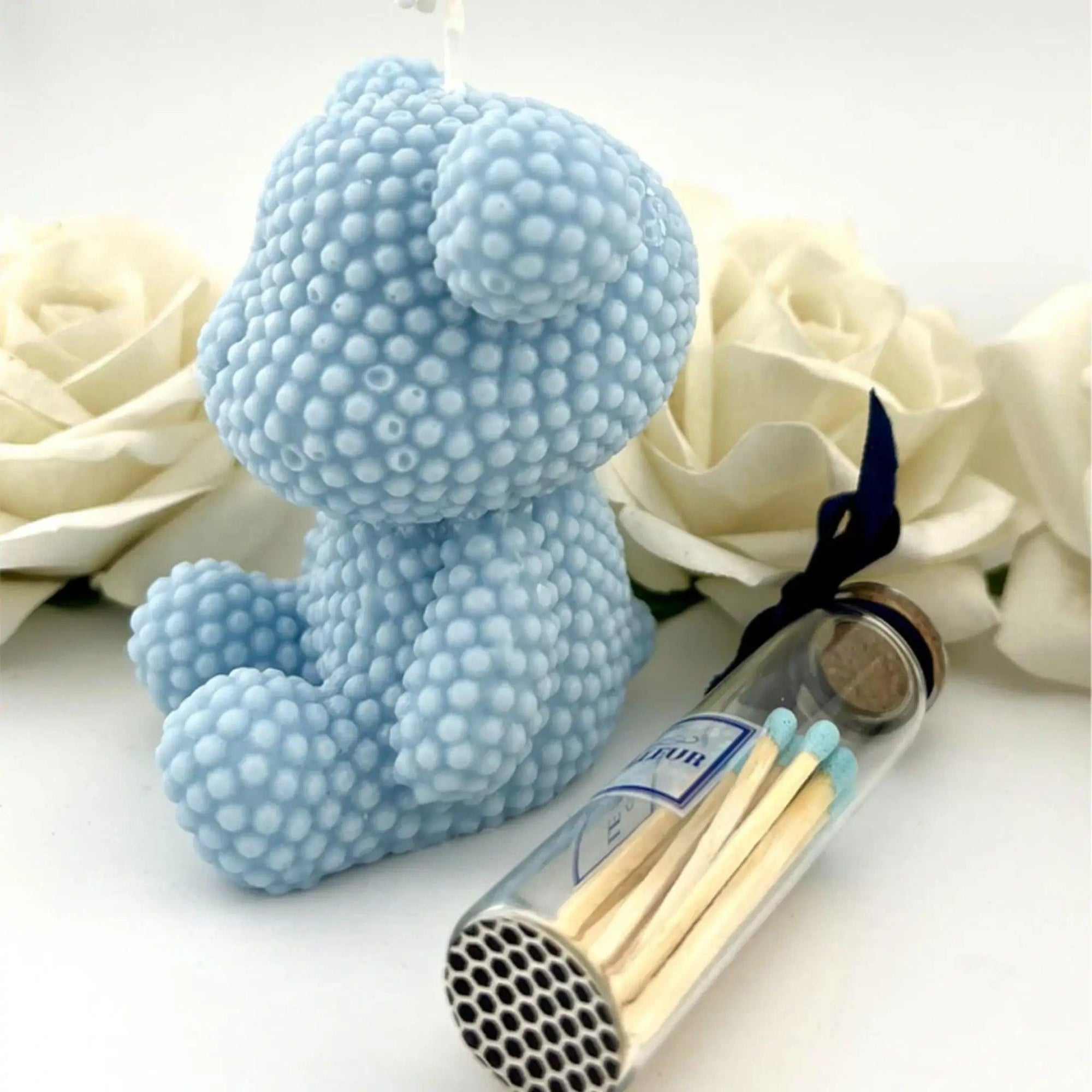 LE MEILLEUR BLUE TEDDY SCENTED CANDLE WITH MATCHES - SQOON