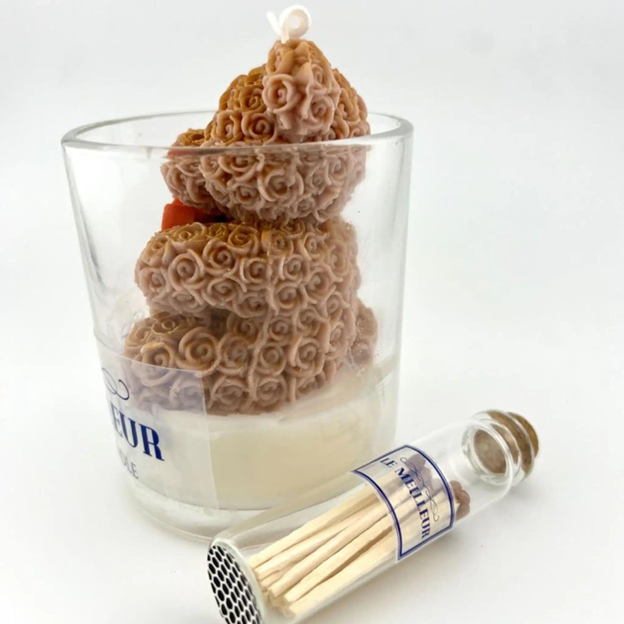 LE MEILLEUR BROWN TEDDY IN A JAR SCENTED CANDLE WITH MATCHES - SQOON