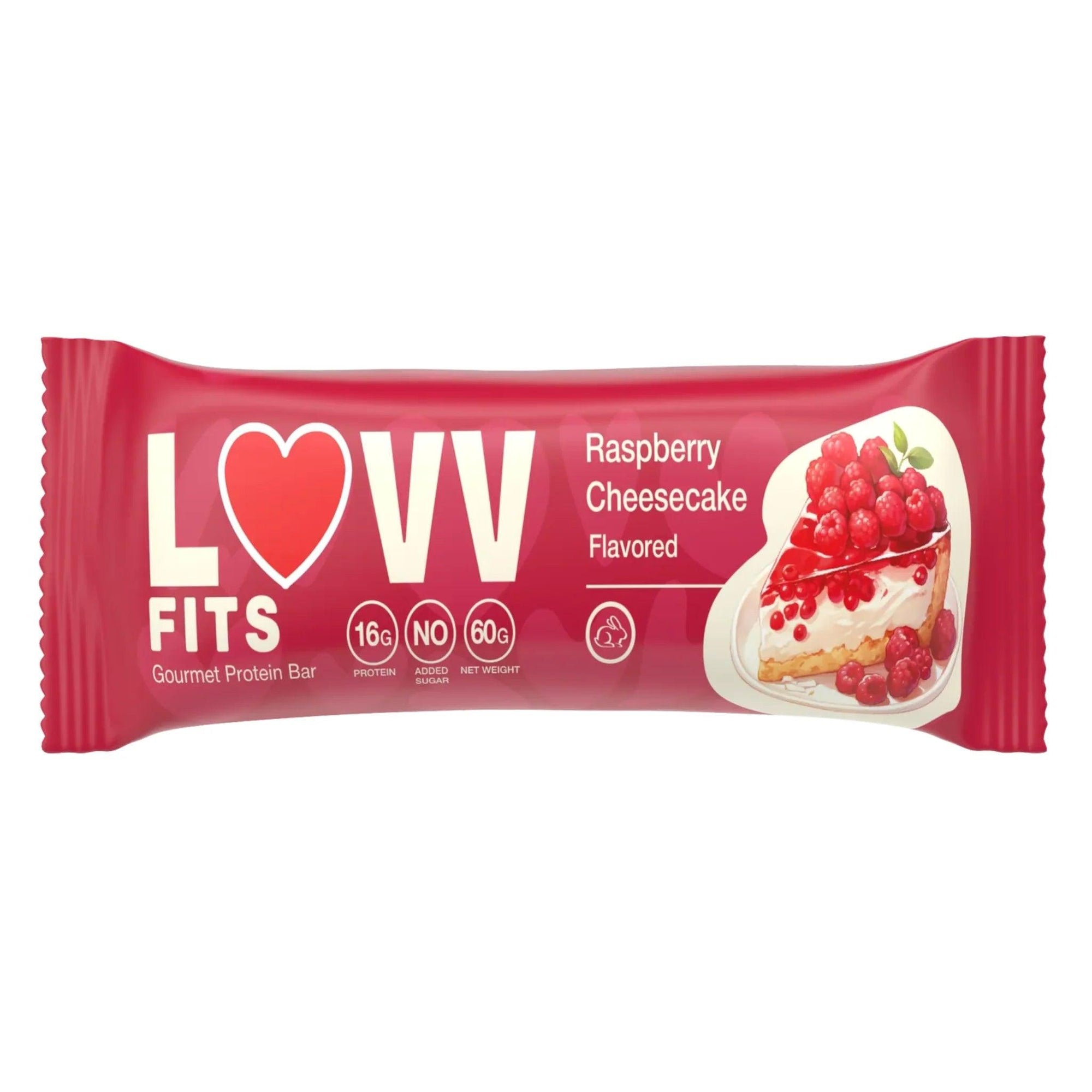 LUVV FITS RASPBERRY GOURMET PROTEIN BAR - SQOON