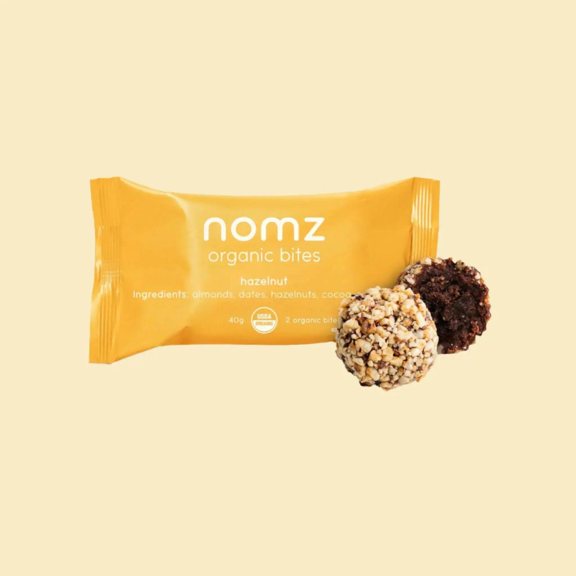 NOMZ ORGANIC HAZELNUT BITES - SQOON