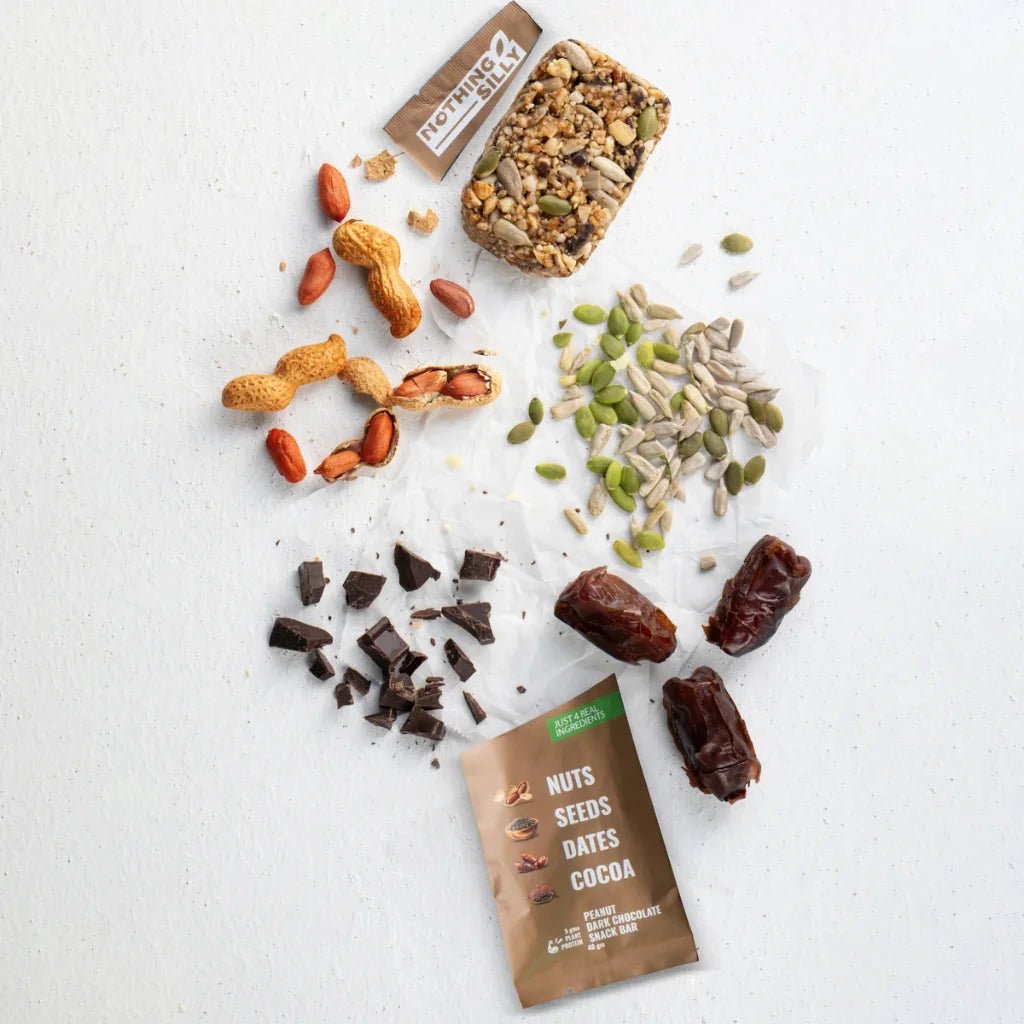 NOTHING SILLY PEANUT DARK CHOCOLATE SNACK BAR - SQOON