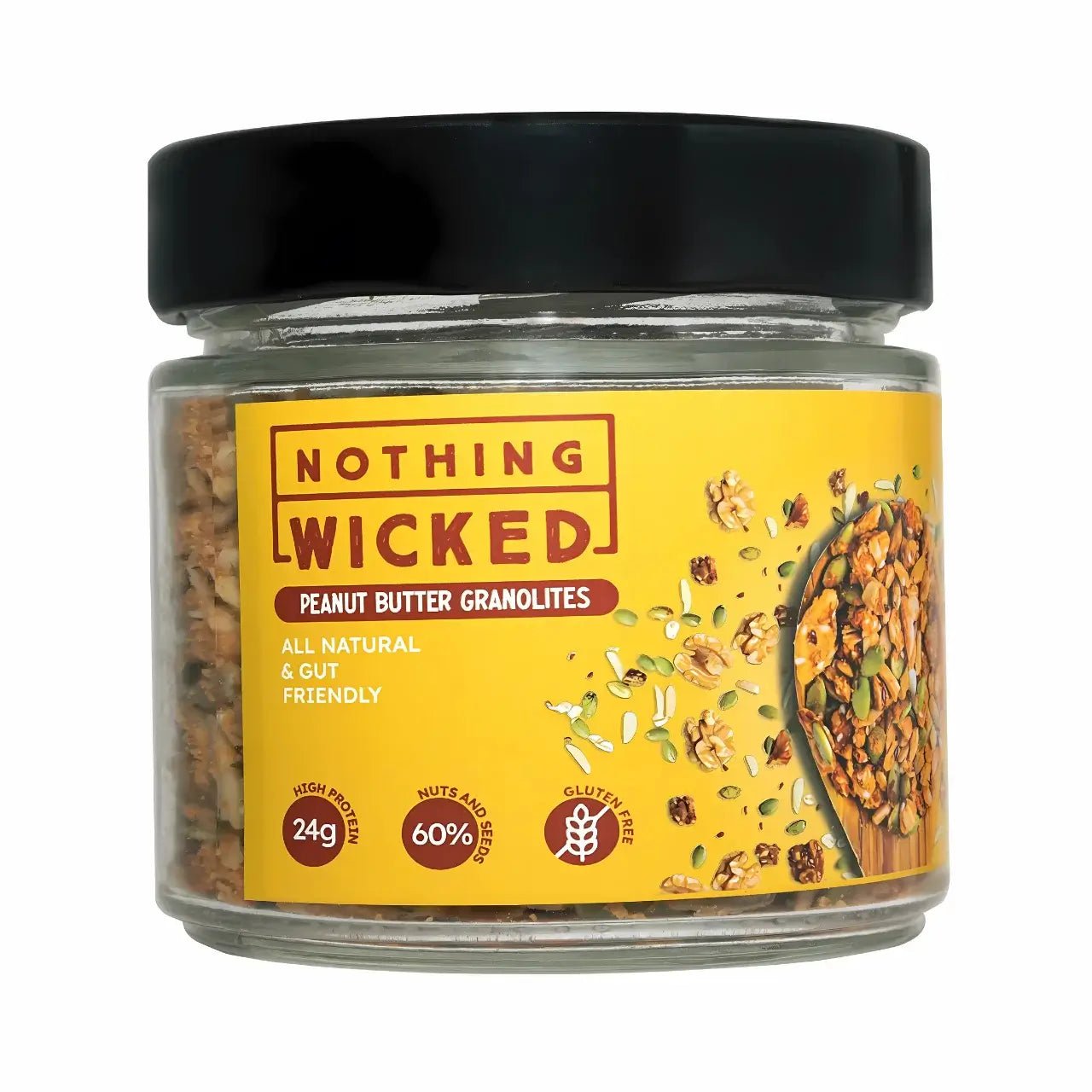 NOTHING WICKED PEANUT BUTTER GRANOLITES (100g) - SQOON