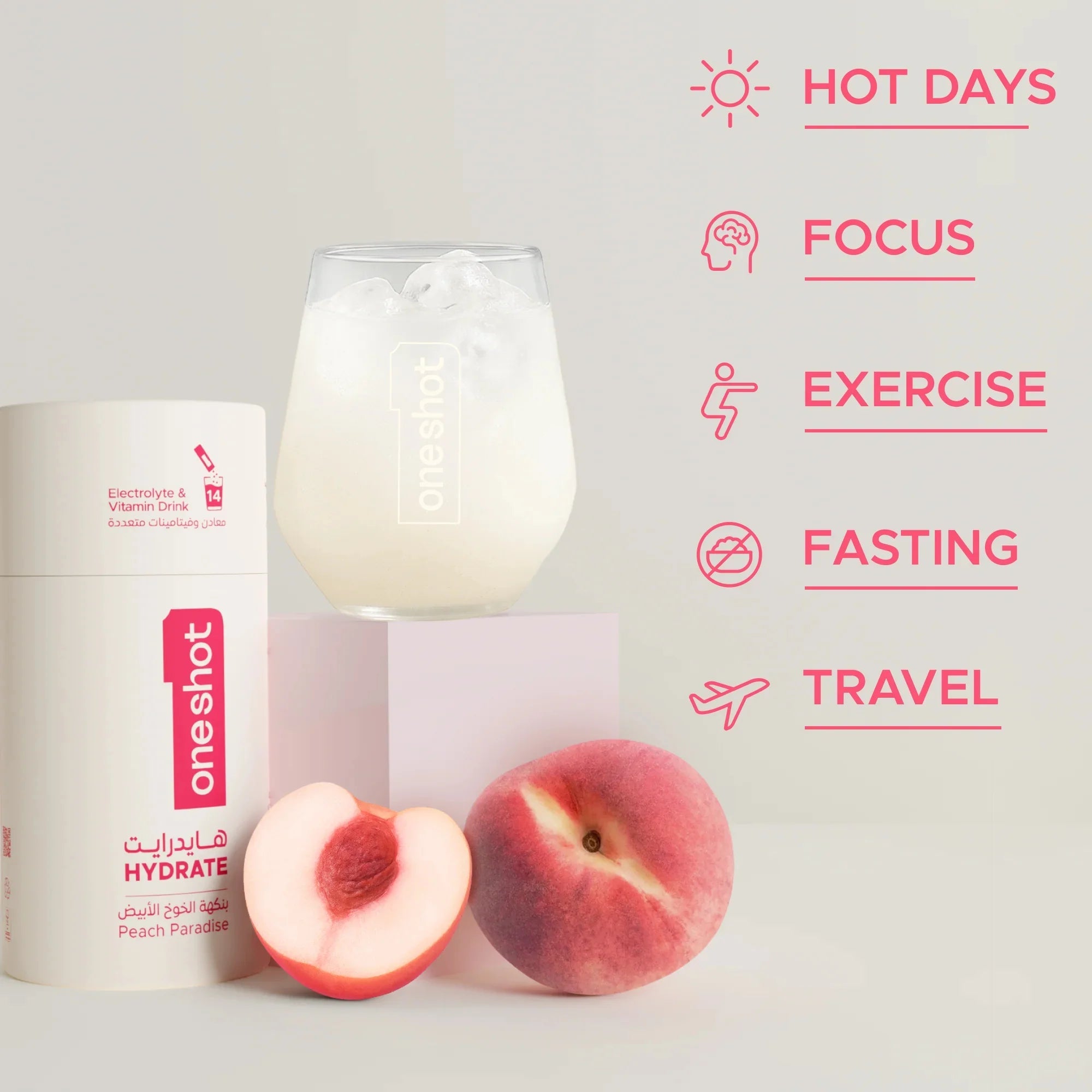 ONESHOT HYDRATE PEACH PARADISE (14 Sticks) - SQOON