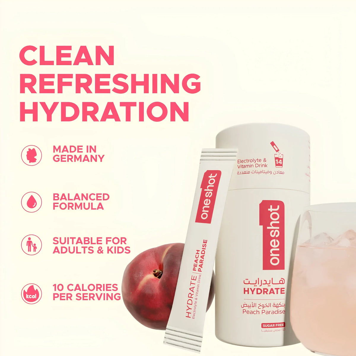 ONESHOT HYDRATE PEACH PARADISE (14 Sticks) - SQOON