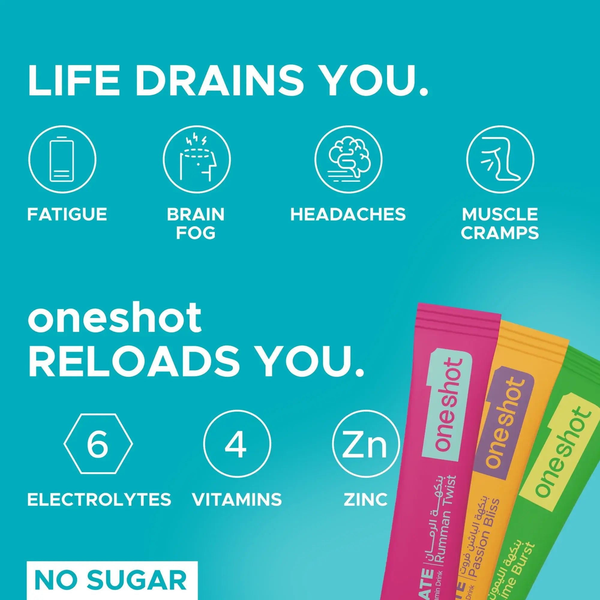 ONESHOT HYDRATE TASTE VARIETY PACK (3 Sticks) - SQOON