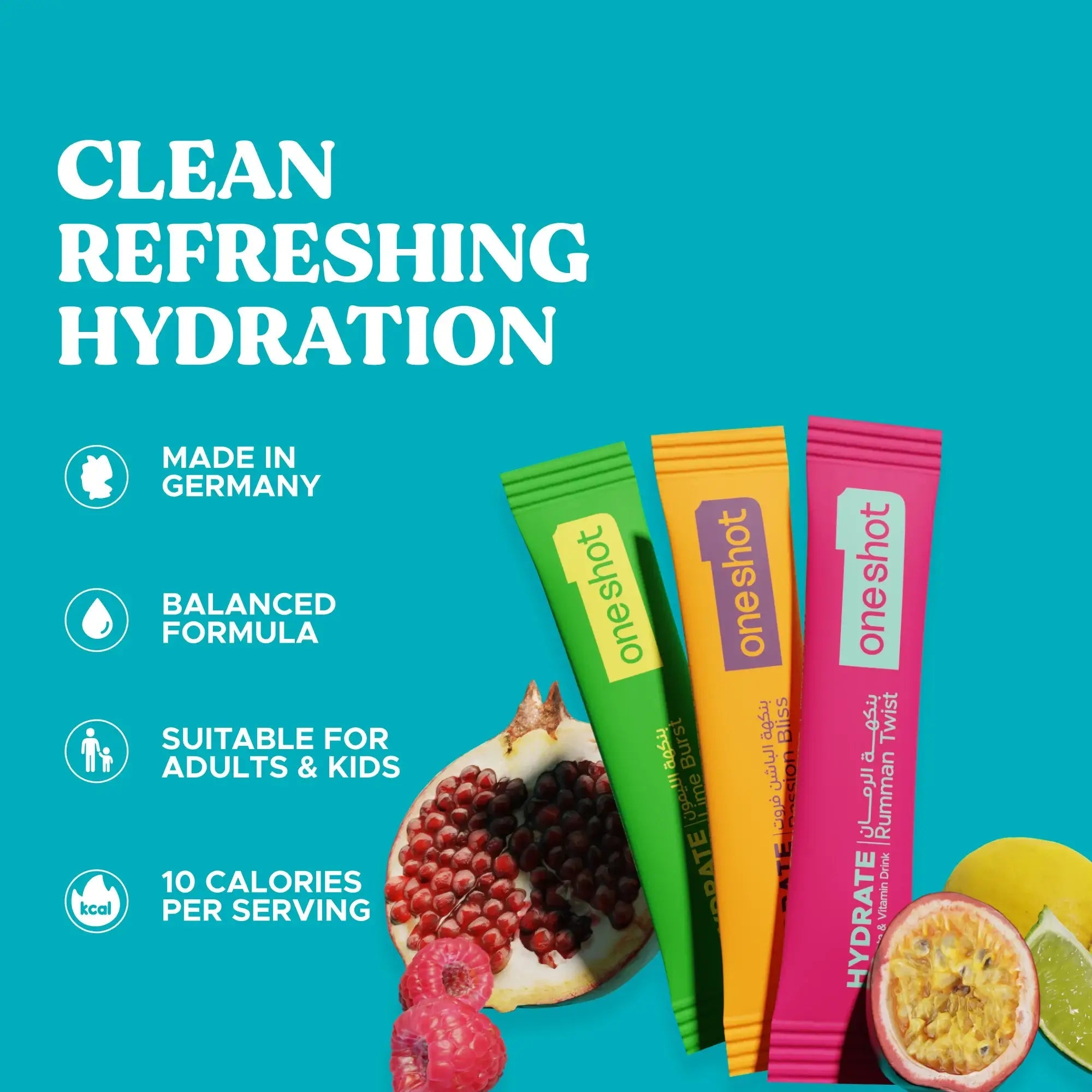 ONESHOT HYDRATE TASTE VARIETY PACK (3 Sticks) - SQOON