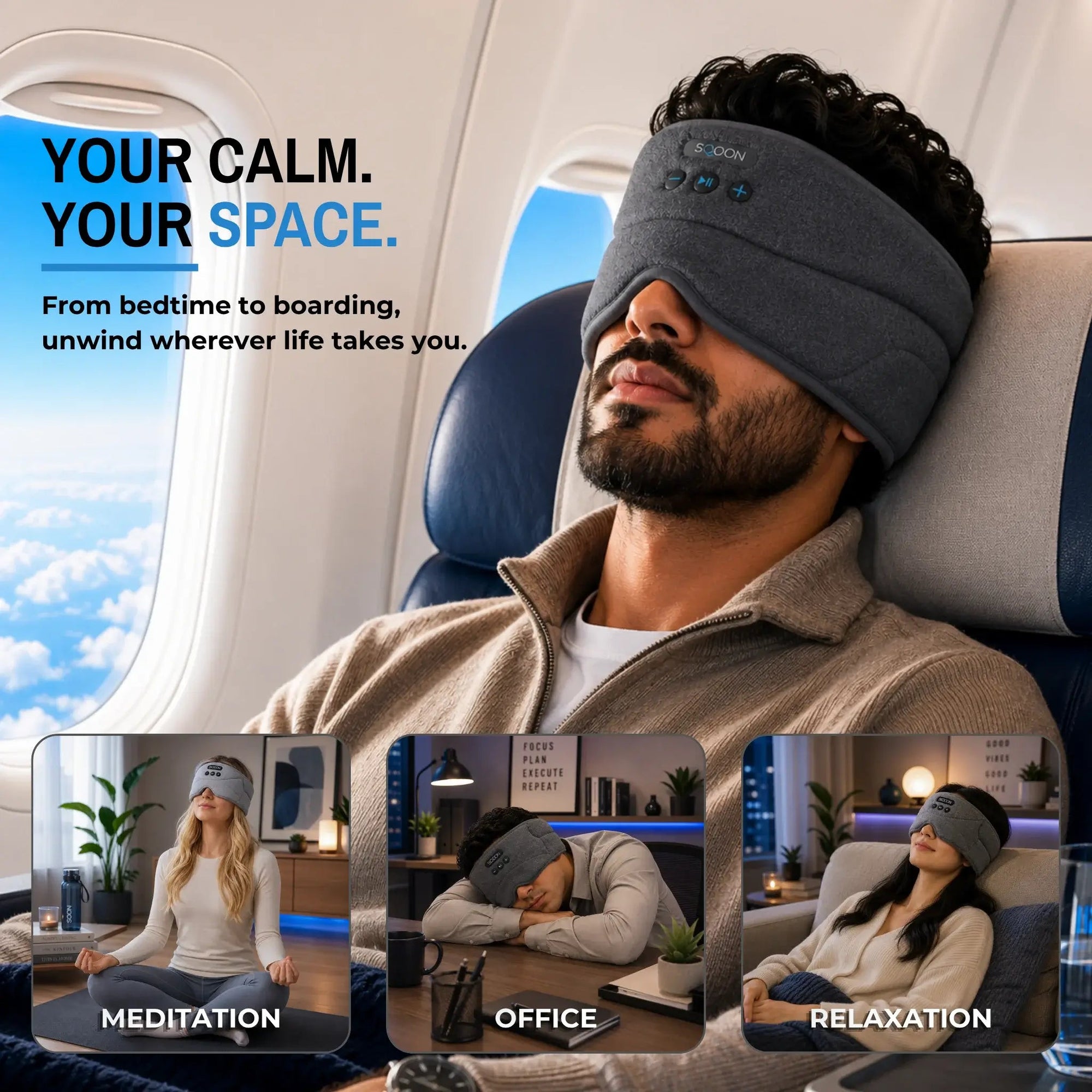 S-MASQ COZY BLUETOOTH EYE MASK - SQOON