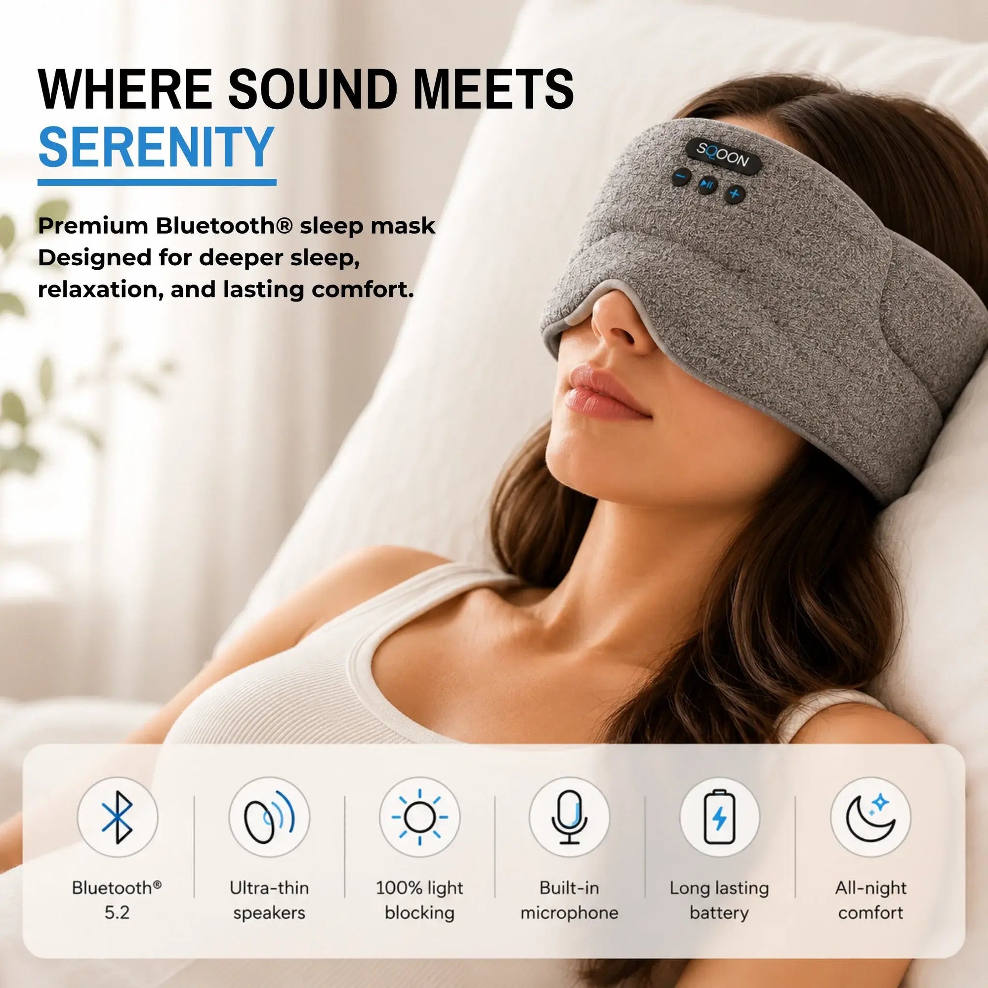 S-MASQ COZY BLUETOOTH EYE MASK - SQOON