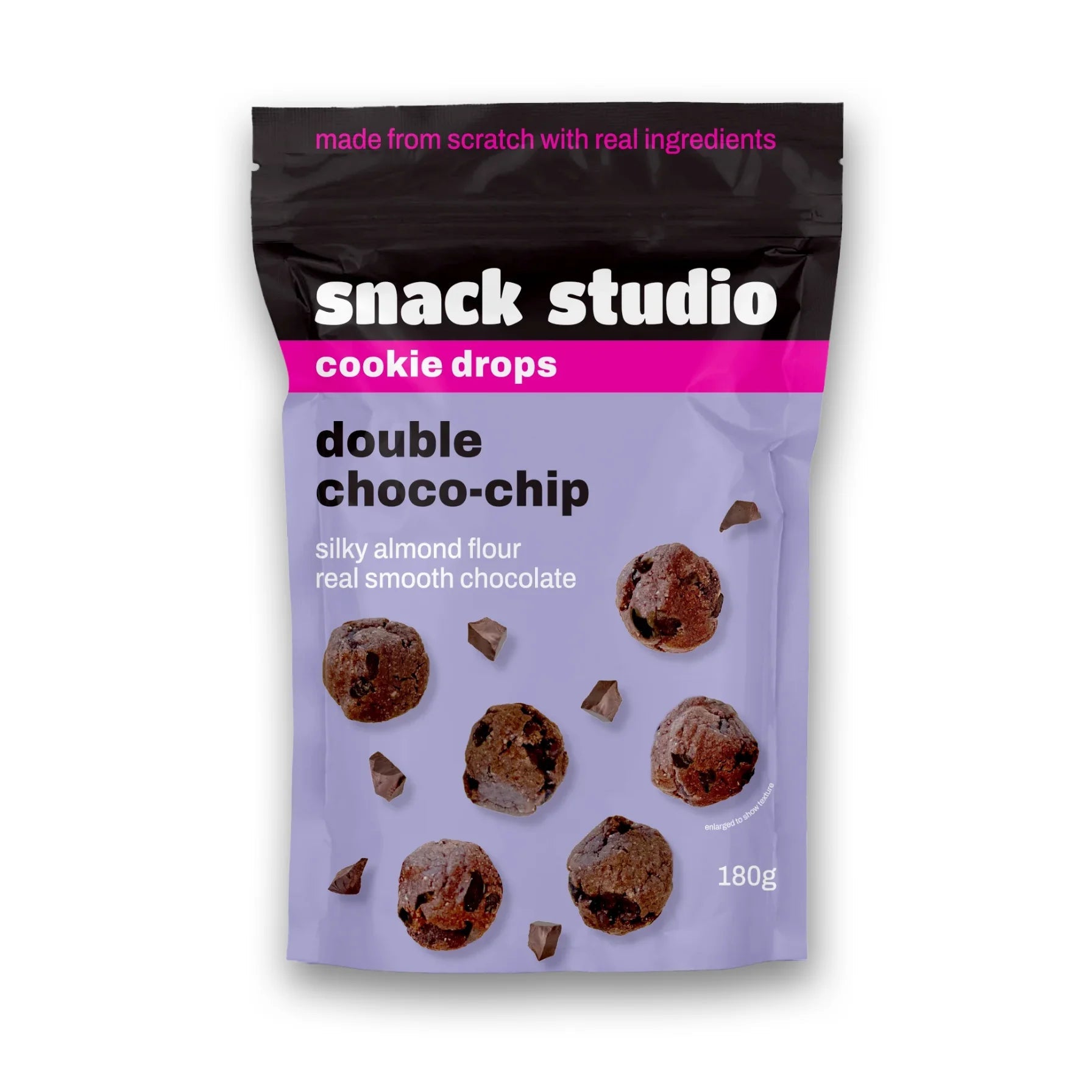 SNACK STUDIO COOKIE DROPS - DOUBLE CHOCO - CHIP (180g) - SQOON