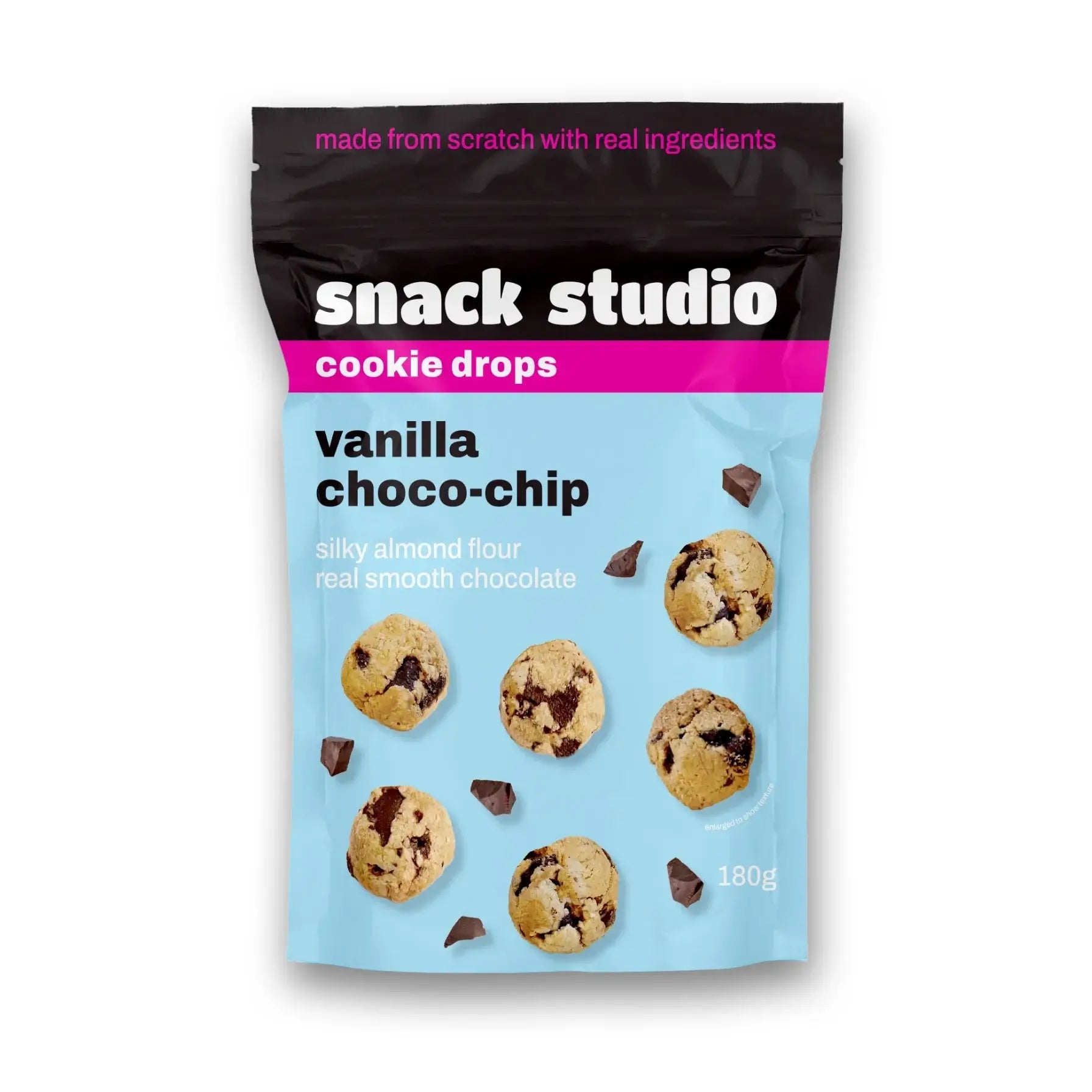 SNACK STUDIO COOKIE DROPS - VANILLA CHOCO - CHIP (180g) - SQOON