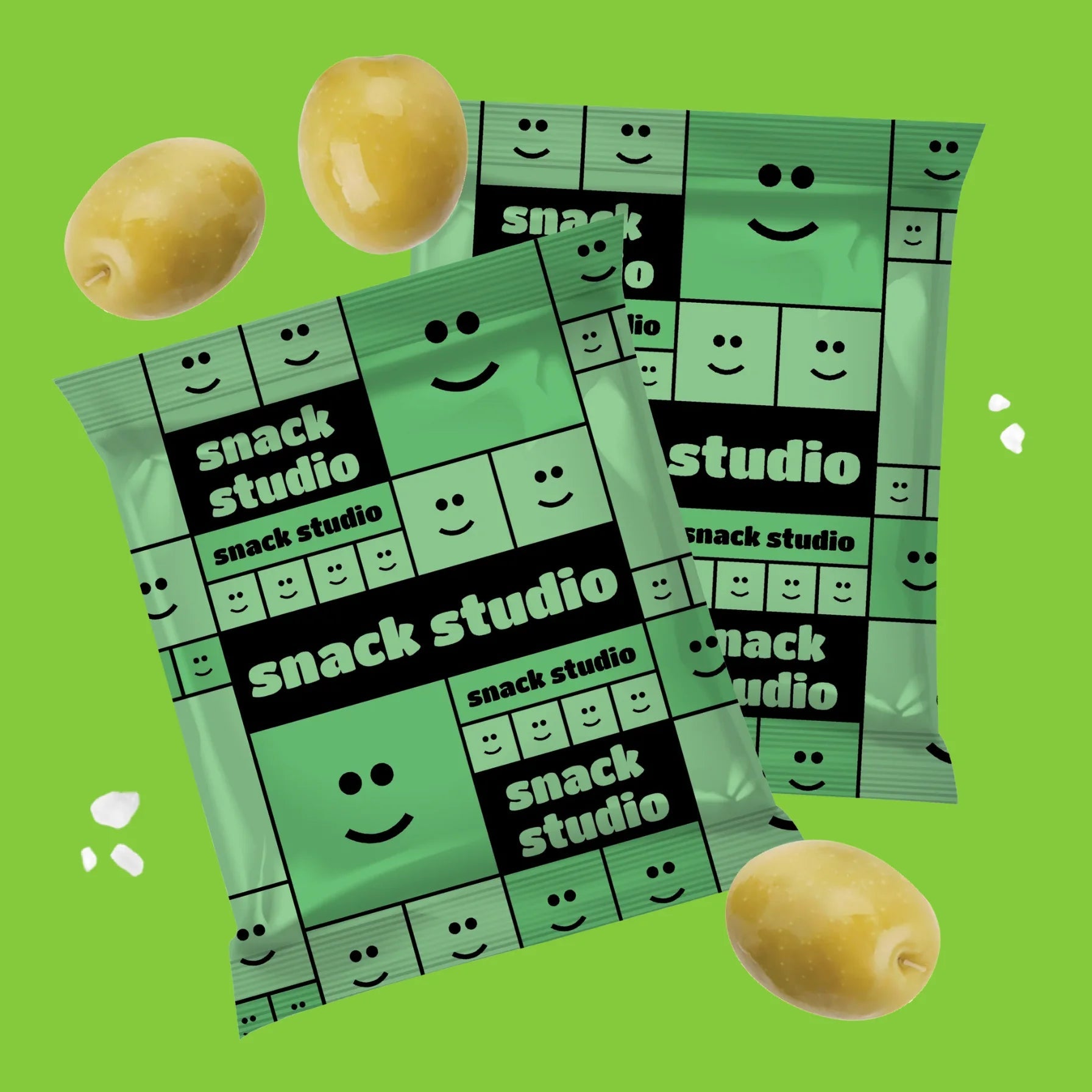 SNACK STUDIO SAVOURY SQUARES - GREEN OLIVE (48g) - SQOON