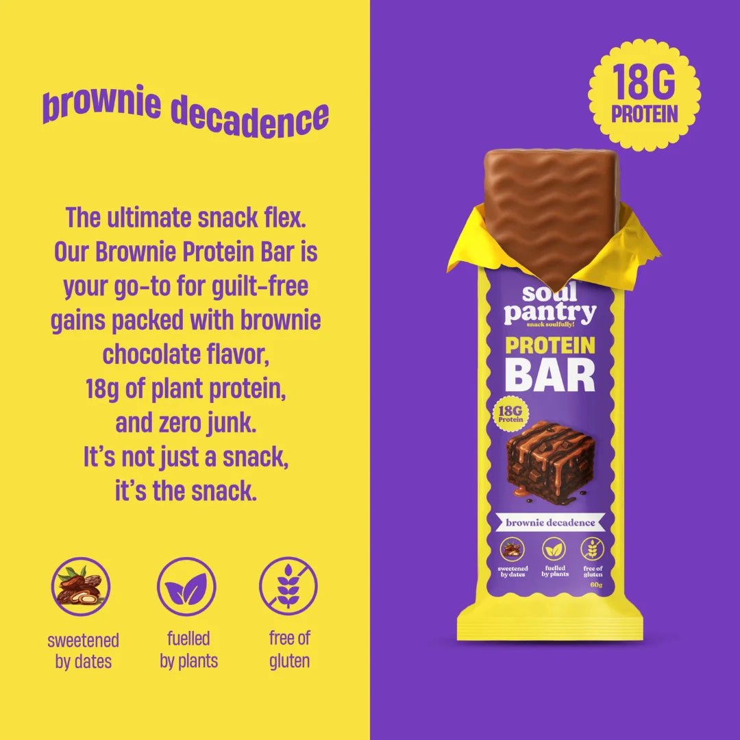 SOUL PANTRY BROWNIE DECADENCE PLANT PROTEIN BAR - SQOON