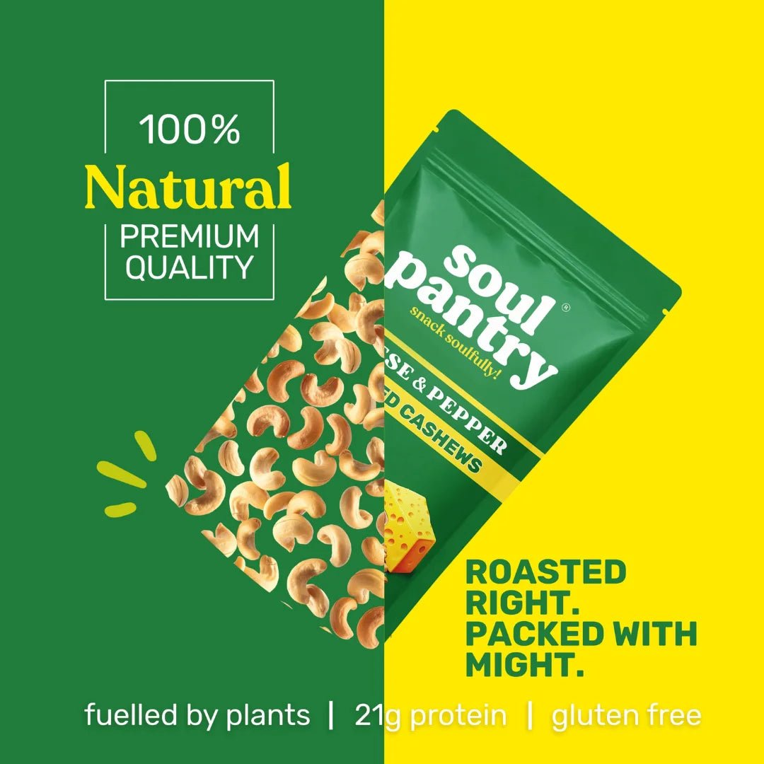 SOUL PANTRY CHEESE AND PEPPER CASHEWS (100g) - SQOON