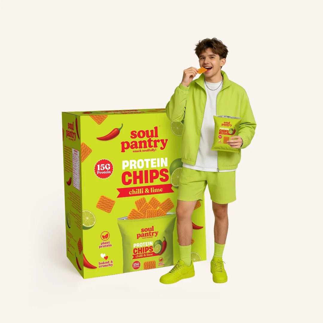 SOUL PANTRY CHILLI &amp; LIME PROTEIN CHIPS (50g) - SQOON
