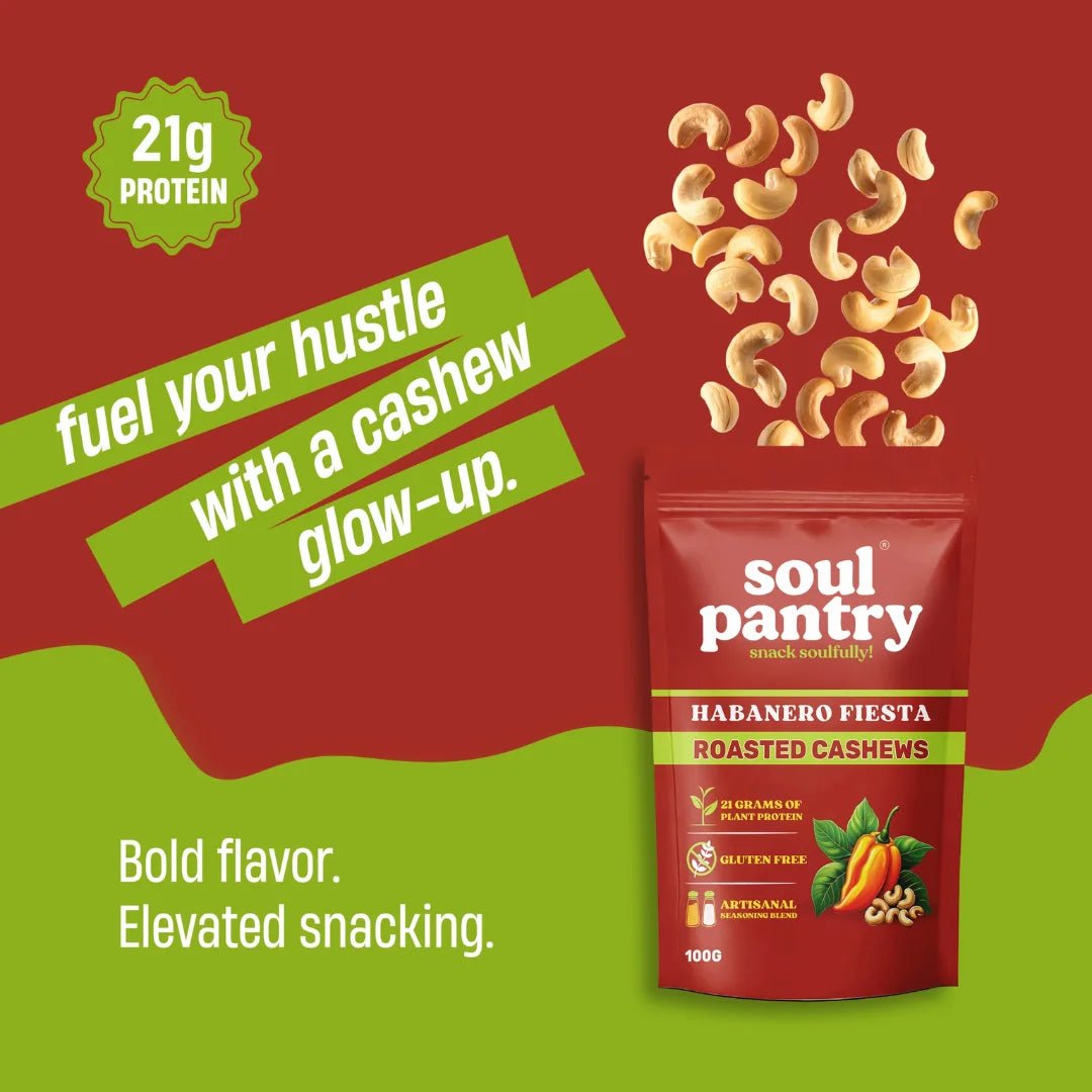 SOUL PANTRY HABANERO FIESTA CASHEWS (100g) - SQOON