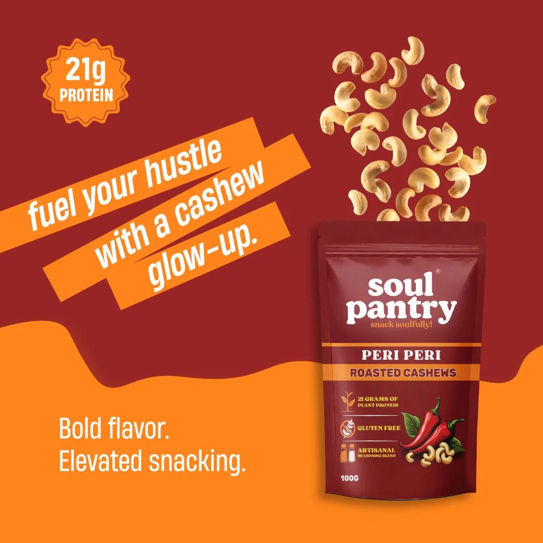 SOUL PANTRY PERI PERI CASHEWS (100g) - SQOON