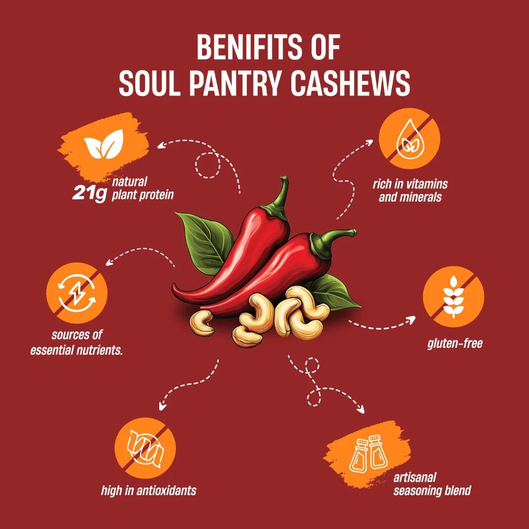 SOUL PANTRY PERI PERI CASHEWS (100g) - SQOON