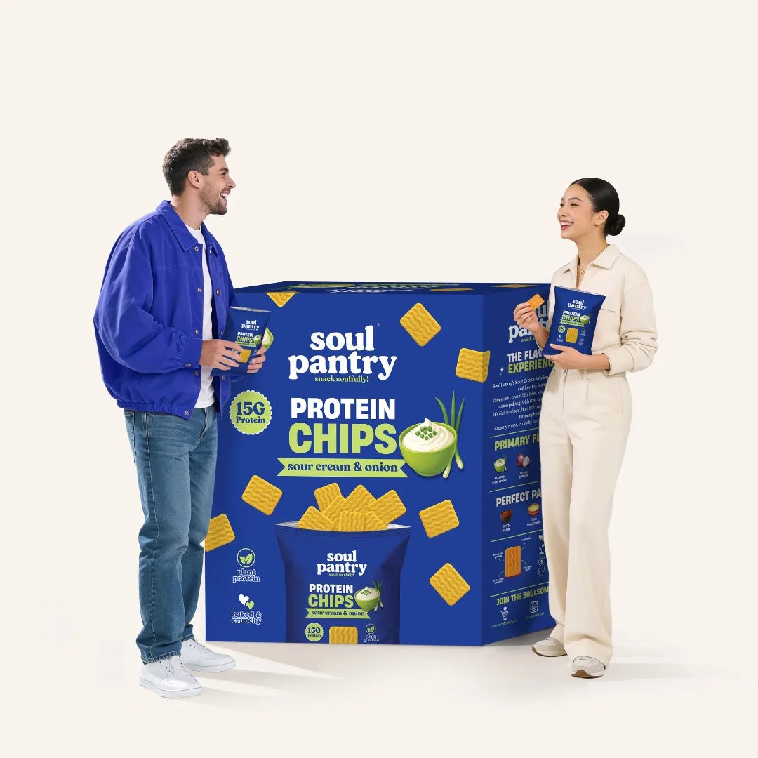 SOUL PANTRY SOUR CREAM &amp; ONION PROTEIN CHIPS (50g) - SQOON