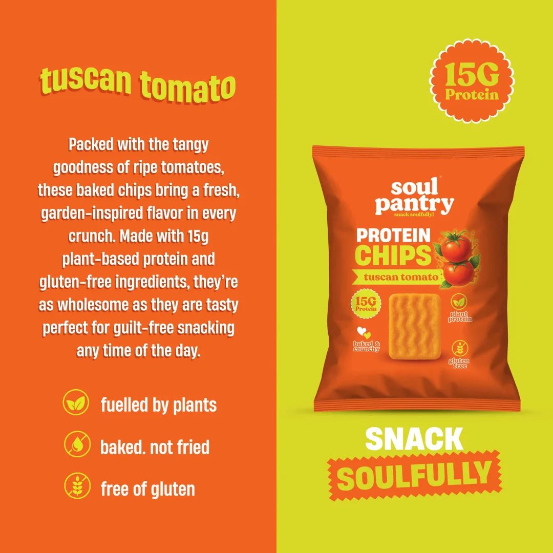 SOUL PANTRY TUSCAN TOMATO PROTEIN CHIPS (50g) - SQOON