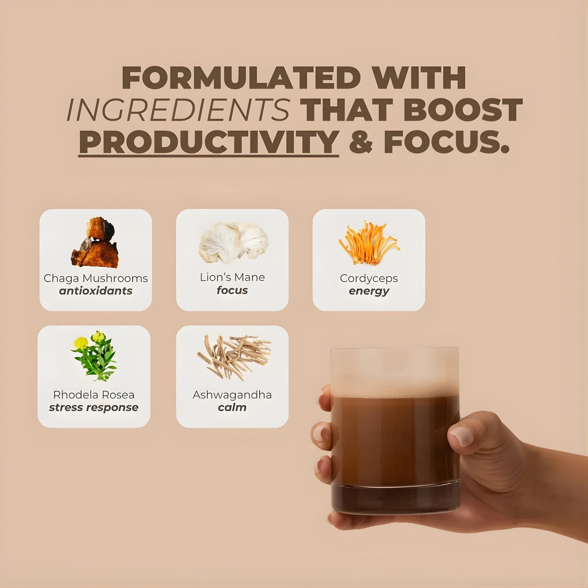 SUPERPOWDERS MUSHROOM COFFEE - CHOCOLATE FLAVORED - SQOON