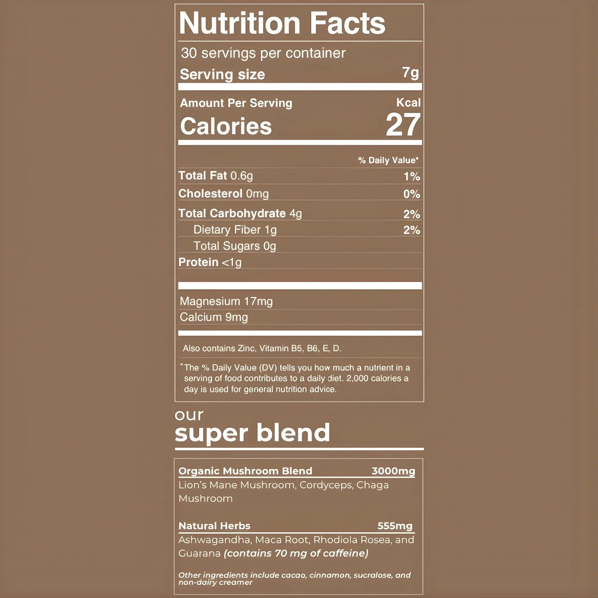 SUPERPOWDERS MUSHROOM COFFEE - CHOCOLATE FLAVORED - SQOON